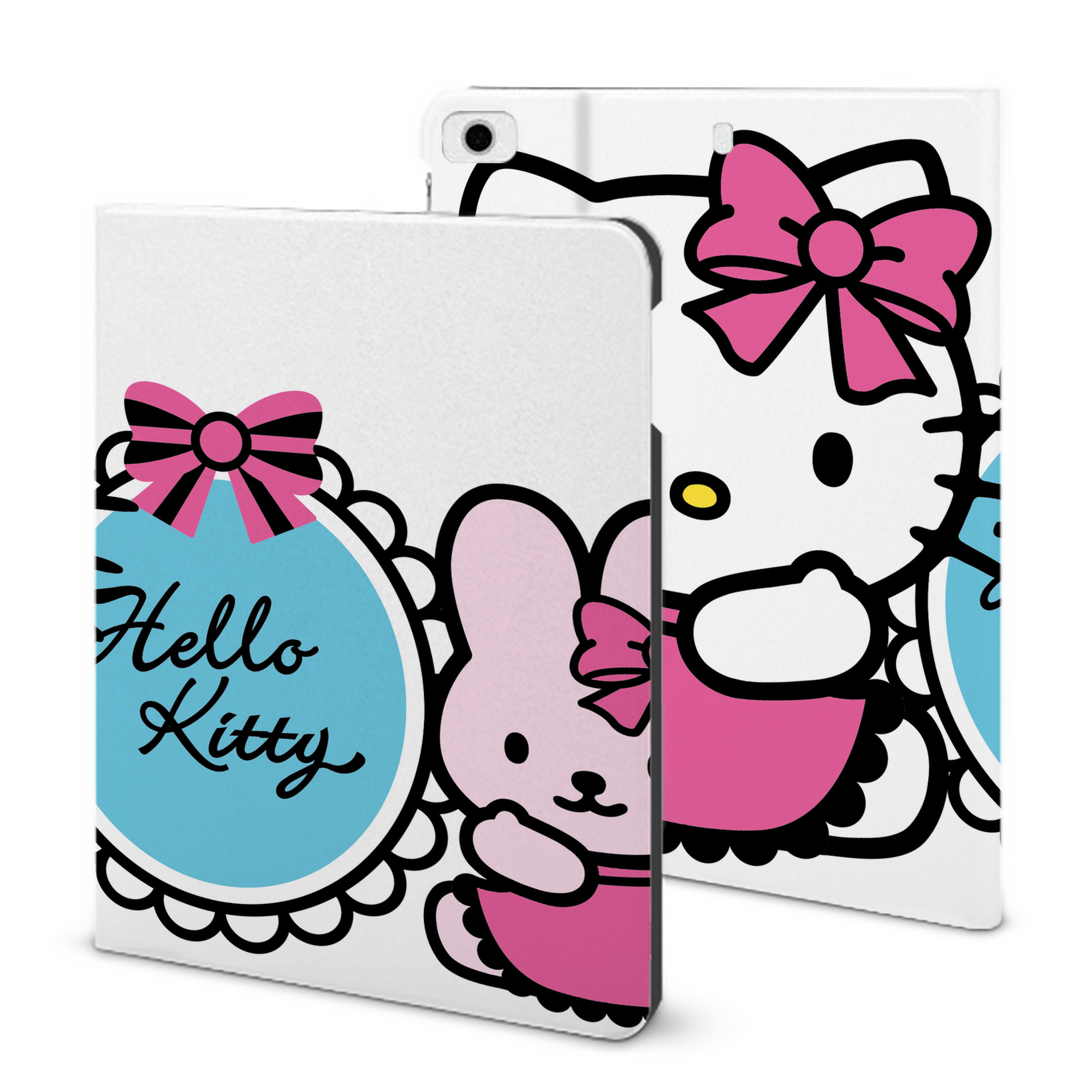 （画像用） Hello Kitty ハローキティ IPad ケース ブック型 PUレザー TPU 耐衝撃 軽量 薄型 ペン収納なし 全面保護 IPad 各モデル対応